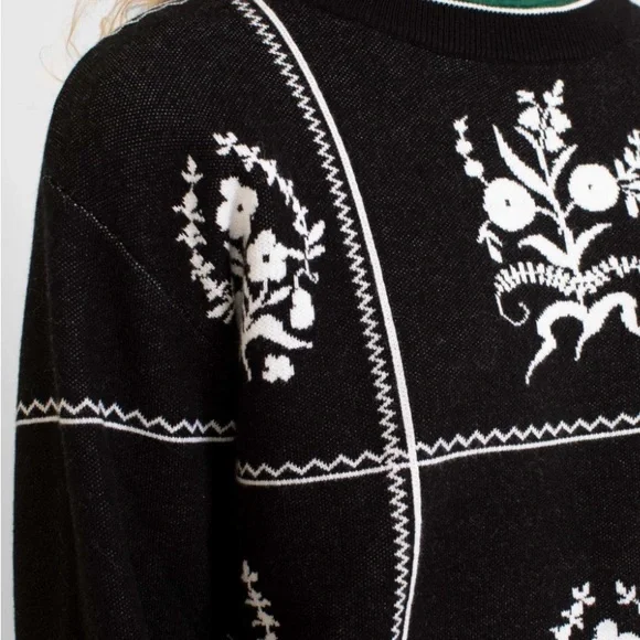 Anthropologie black and white paned sweater - Picture 4 of 8